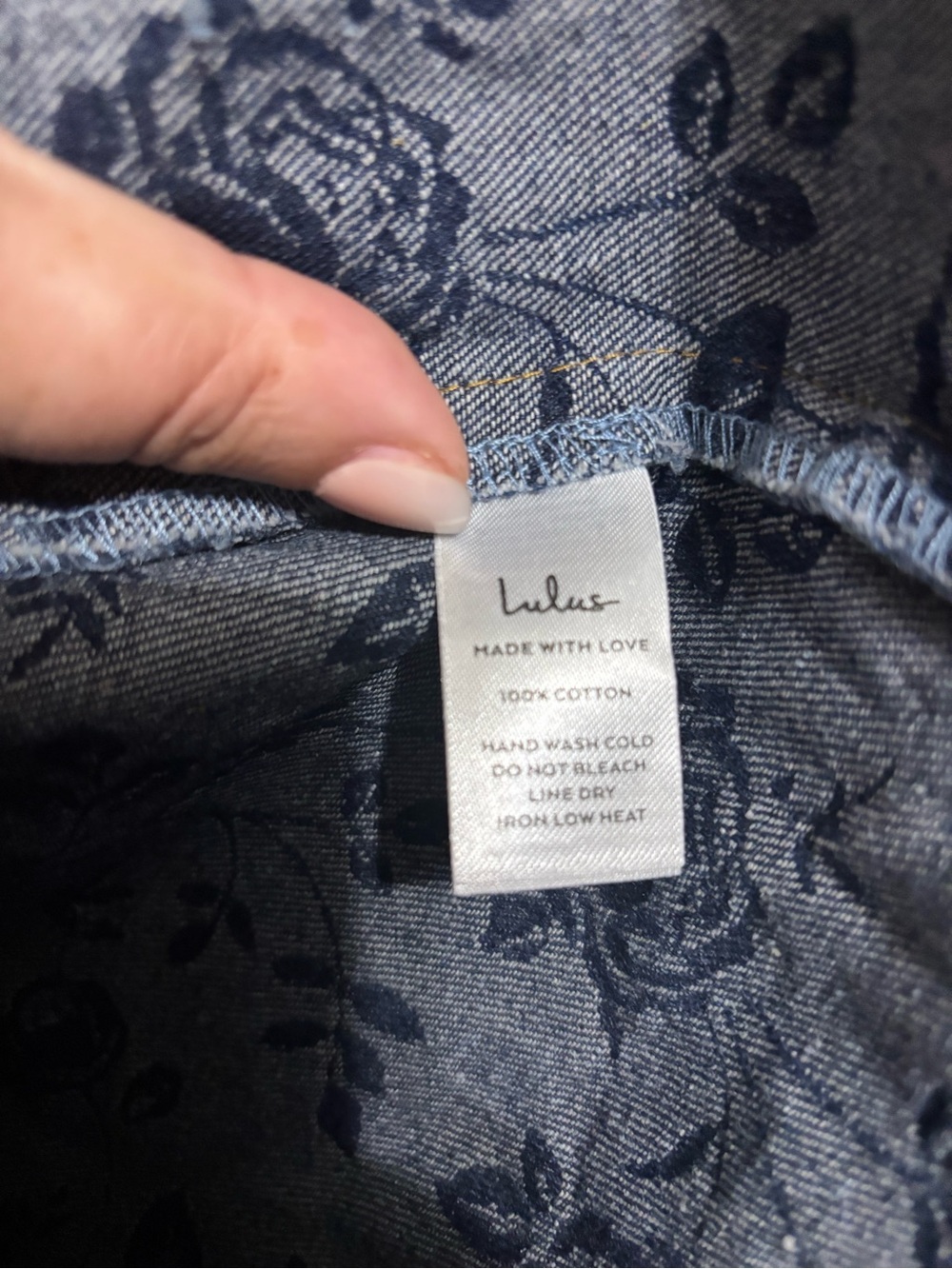 Lulus Sz Sm Y2K Floral Denim Halter Mini Dress Open Back Coquette Fairy Grunge - Picture 7 of 7